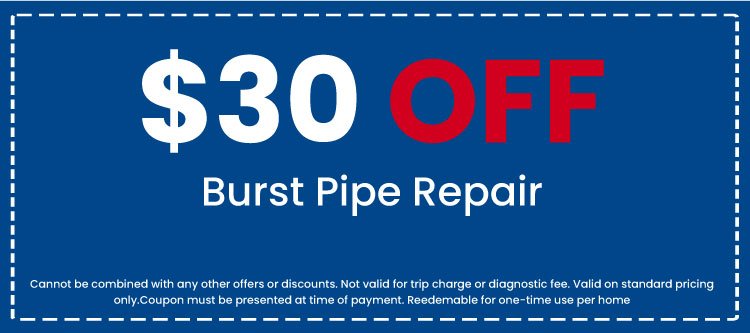 Discount on Burst Pipe Repair